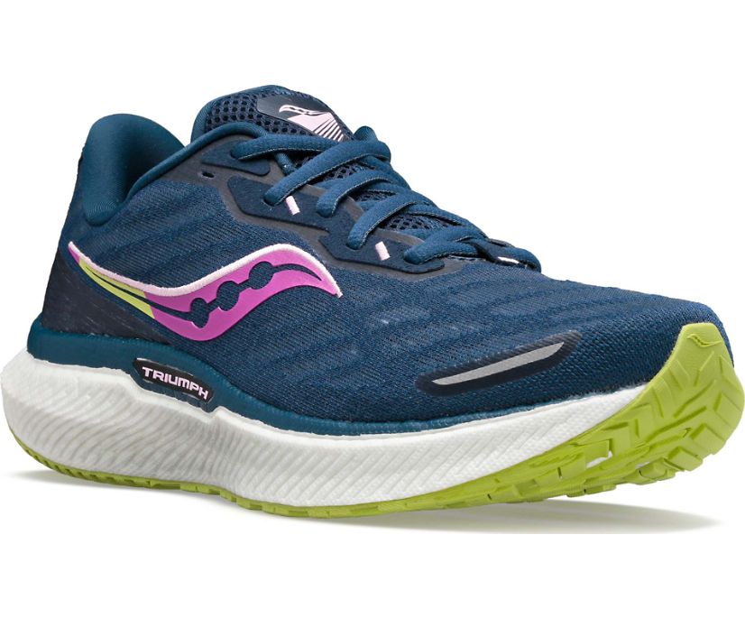 Saucony Triumph 19 Ženske Cipele Za Hodanje Tamno Zelene Svijetlo Zelene | 4LIRK81Y