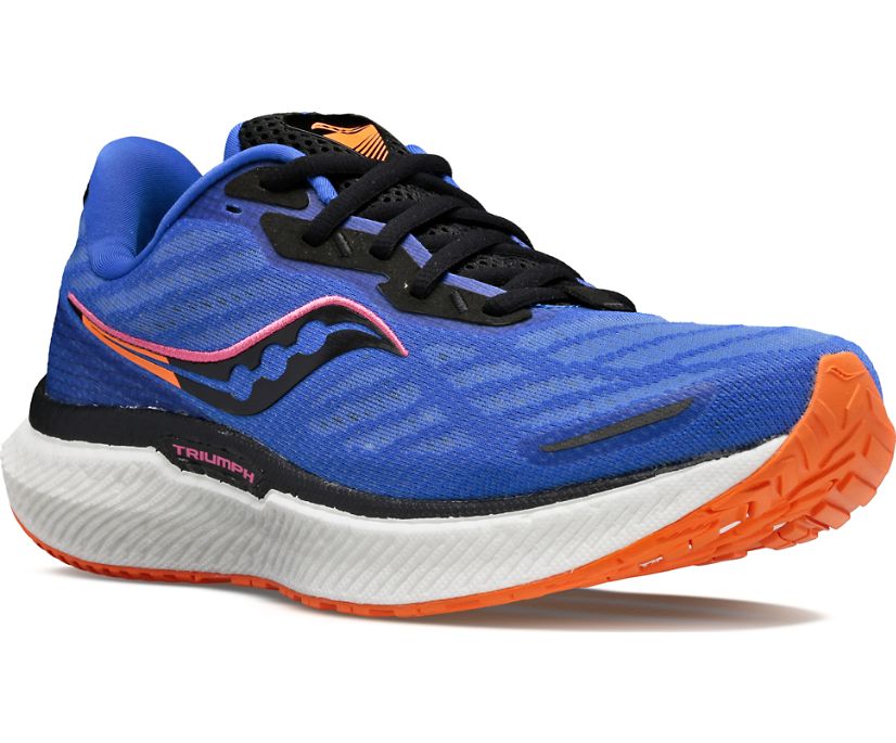 Saucony Triumph 19 Ženske Cipele Za Hodanje Plave Narančaste | EK3NINIK