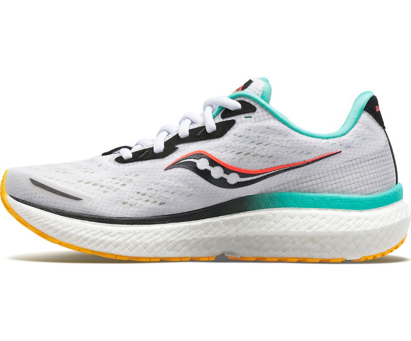 Saucony Triumph 19 Ženske Cipele Za Hodanje Bijele Narančaste | L1SRP9VG