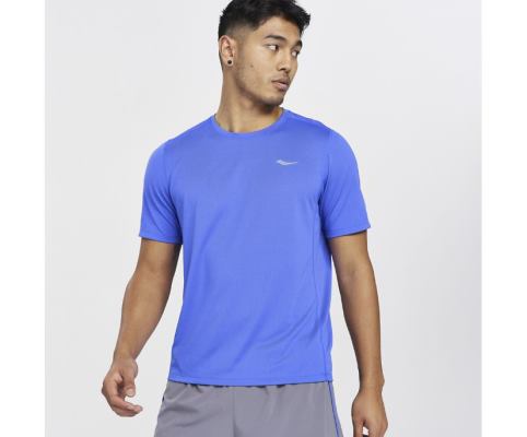 Saucony Stopwatch Short Sleeve Muške Tops Plave | LXV0JD21