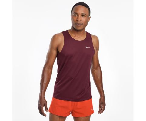 Saucony Stopwatch Singlet Muške Tops Bordo | 9V2IQ48Y