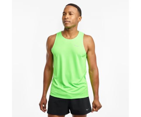 Saucony Stopwatch Singlet Muške Tops Svijetlo Zelene | 6WQBCL1N