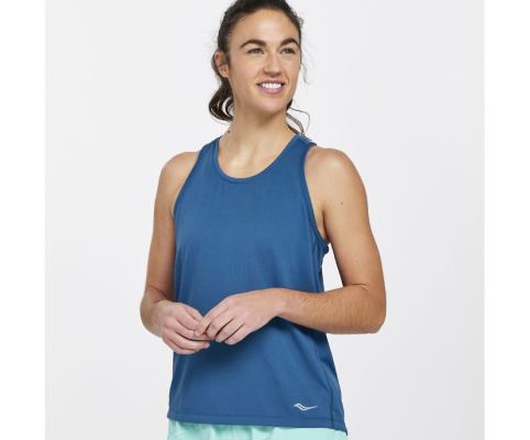 Saucony Stopwatch Singlet Ženske Tops Tamnoplave | YPDQ0DNI