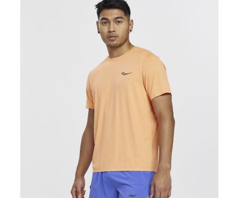 Saucony Time Trial Short Sleeve Muške Tops Narančaste | C4UJ2BSW